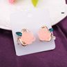 1 Pair Elegant Retro Women Rhinestone Rose Floral Flower Ear Stud Earrings