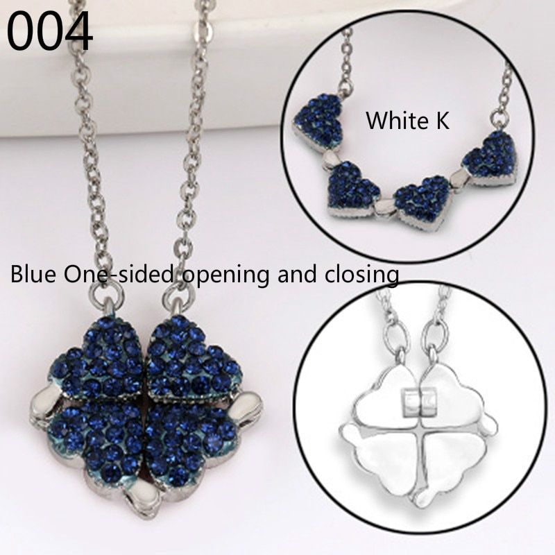 New Fashion Folding Four Clover Pendant Heart Necklaces Simple Flower Necklace for Women Birthday Jewelry Collares de moda 2020