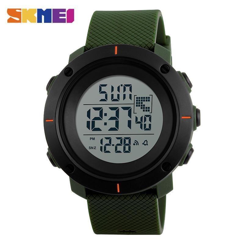 SKMEI Men Sport Watch Countdown Digital Watches Double Time Alarm Waterproof Fashion Wristwatches 1213