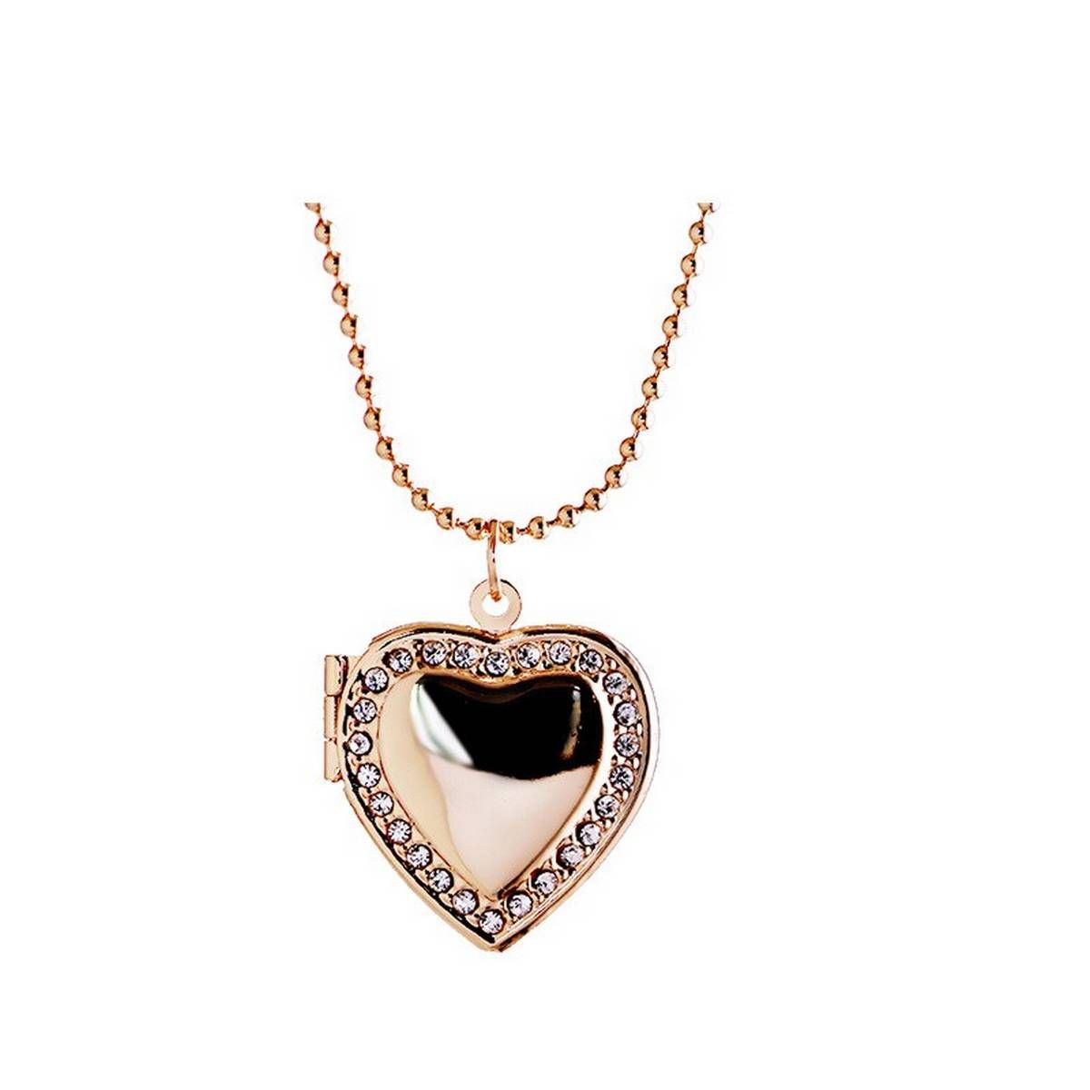 Miss Lady Trendy Crystal Love locket pendant necklace Photo Frame pendant Gold Silver Heart jewelry necklace gifts MLY63N