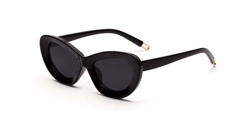 full black as shown in photoPeekaboo cat eye women sunglasses tinted color lens vintage 2019 transparent cat eye sun glasses for ladies uv400