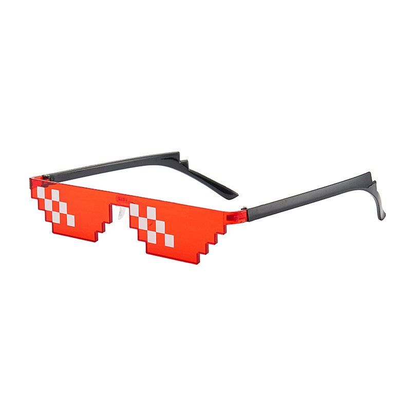 RedRMM brand Cool fashion unisex Punk Sunglasses square Individuality mosaic sunglasses code pixel glasses for women men