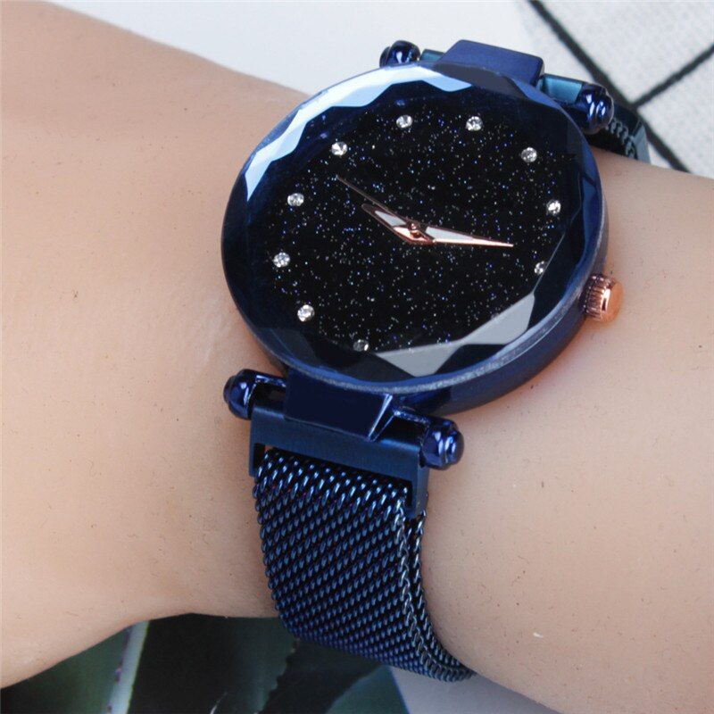 Hot Selling Star Watch Korean Fashion Lazy Magnetic Buckle Rose Gold Ladies Watches Trendy Casual Alloy Mesh Strap Watch
