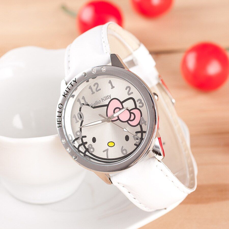 reloj Kitty Fahion Watches Girls Children Cartoon Cute Quartz Watch Multi Colors Leather Kids Watches Mujer Relojes