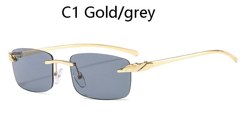 2070 C1AOZE 2020 Vintage brand designer without hoop rectangle cheetah sunglasses feminine candy colors lens clear unisex sunglasses