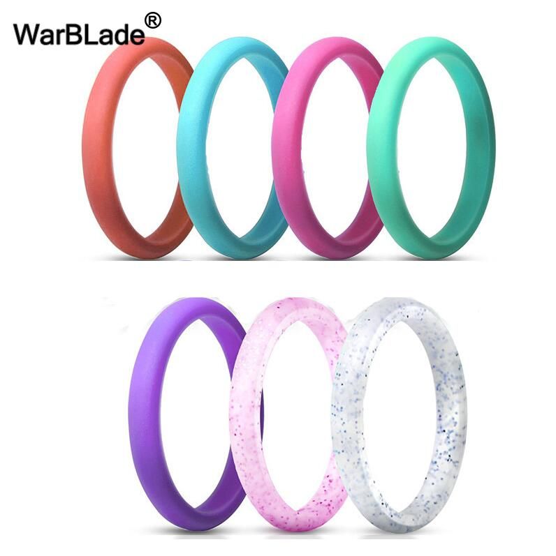 2018  2.7mm Hypoallergenic Crossfit Flexible Sports Silicone Finger Ring Food Grade FDA Silicone Ring For Women Wedding Rings