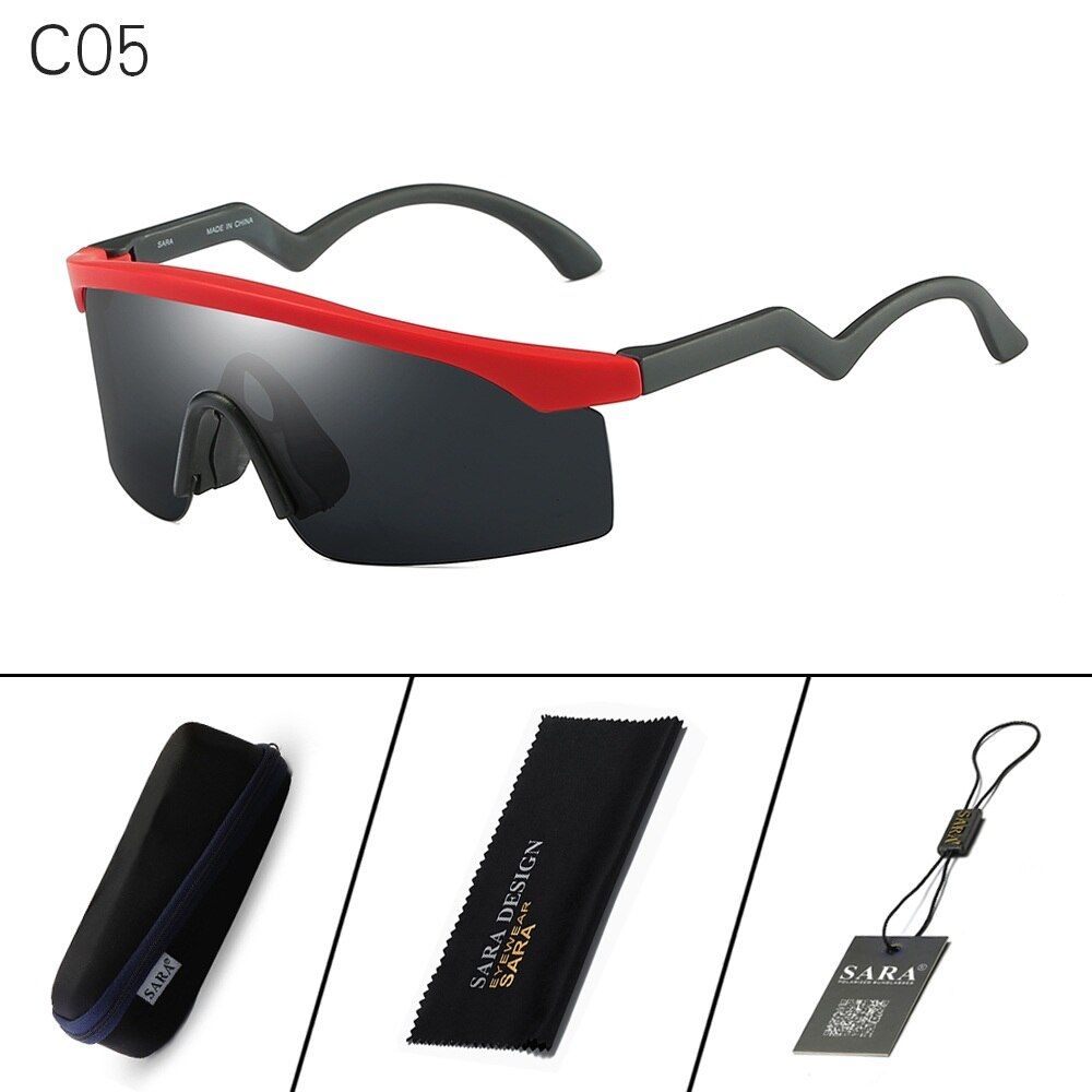 C5With Hard CaseSARA 2021 Sunglasses Women Outdoor Sports Sun Glasses Men UV400 Eyewear Mirror Lens Shades gafas de sol With Box