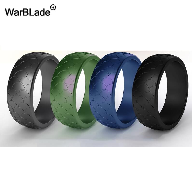 WBL 2019 New 4pcs/set Food Grade FDA Silicone Finger Ring Hypoallergenic Flexible Silicone Rings For Men Wedding Rubber Bands