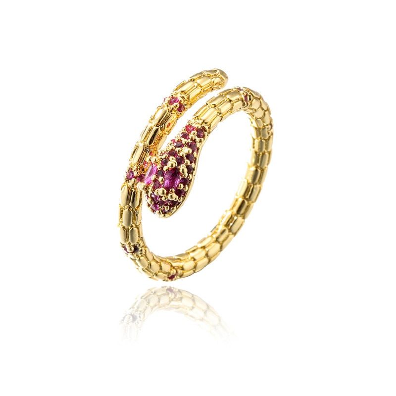 Fashion Gold Color Snake Ring For Women Girl Adjustable Exquisite Shiny Cubic Zirconia Finger Ring Wedding Jewelry Gift