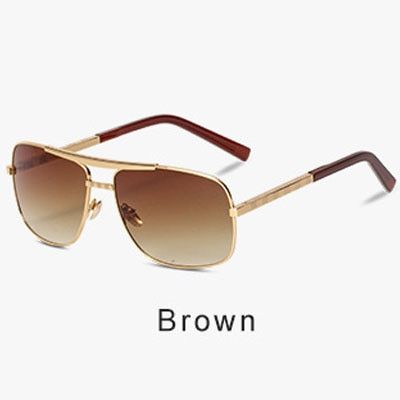 Classic Square Sunglasses Men 2021 Luxury  Designer Vintage Sun Glasses For Man Shades Spring Eyewear Lentes De Sol Hombre-Brown