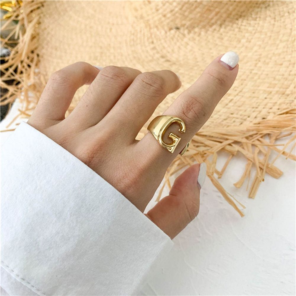 Fashion Women 26 Alphabet Opening Adjustable Party Jewelry Gift