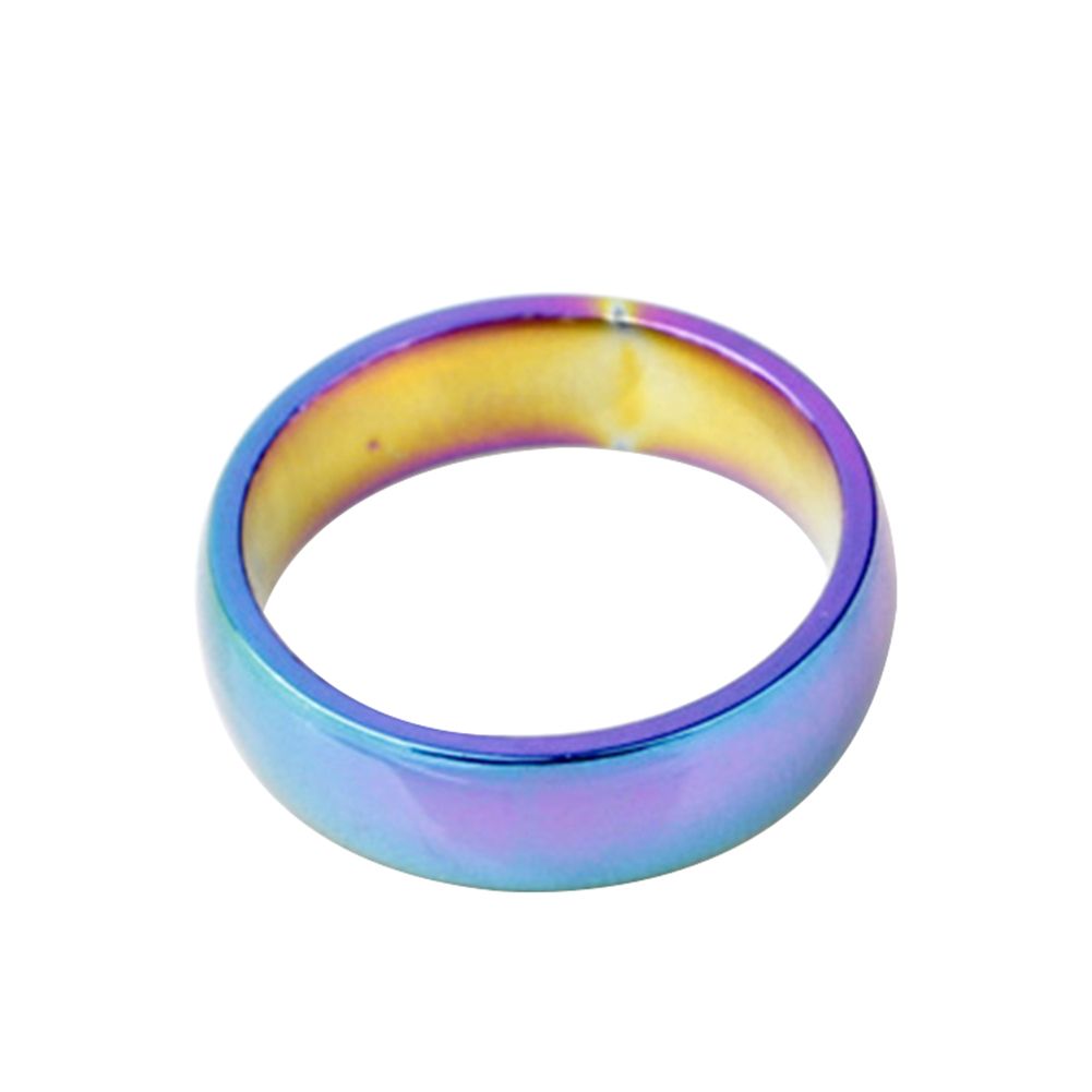 Fashion Men Women Rainbow Wedding Party Band Ring Jewelry Valentine Day Gift