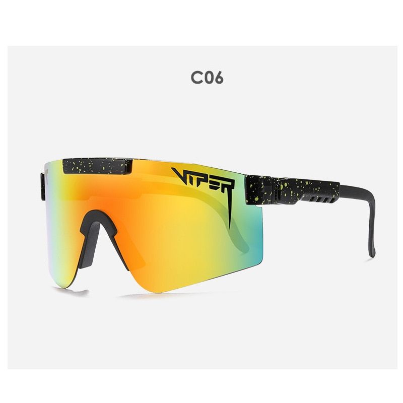 2021 NEW luxury  Mirrored Green red blue lens pit viper Sunglasses polarized men sport goggle tr90 frame uv400 protection-C6-Top quality