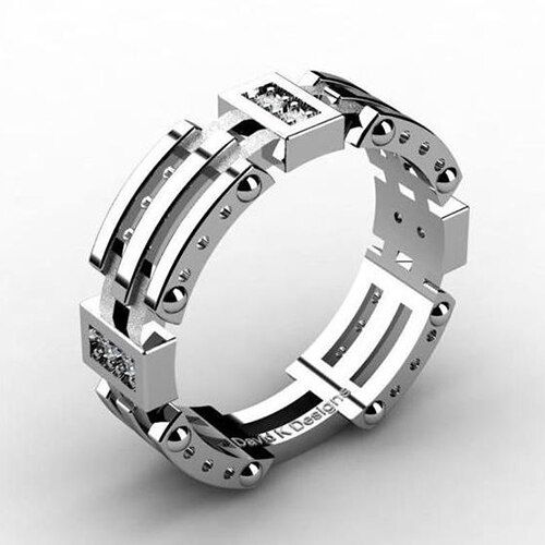 Punk Wedding Rings for Women Men Full Bling Bling Cubic Zircon Rings Micro Pave Row Classic CZ Fashion Alloy Bohemian Jewelry
