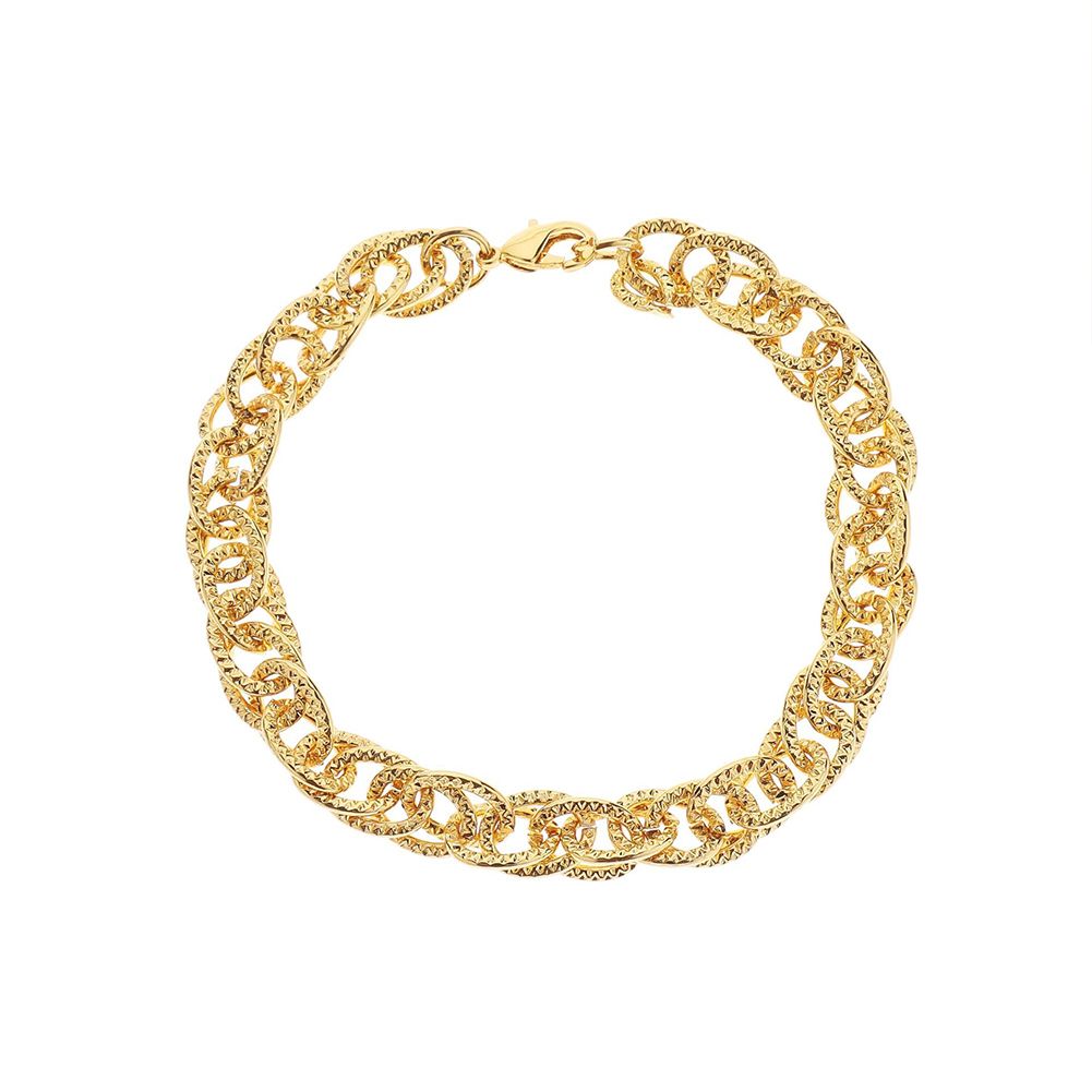 Hip-Hop Twisted Circle Chain Unisex Wrist Bracelet Men Women Party Jewelry Gift