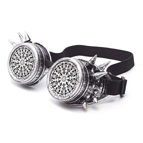 28 SilverHotselling Vintage Design Lenses Steampunk Goggles EDM Glasses Gothic Vitoriano Cosplay Goggles Eyewear Retro Welding Halloween