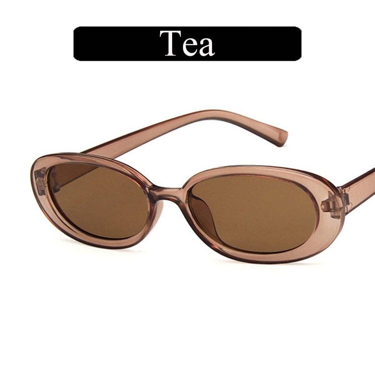 C6-Tea2021 Stylish Oval Men Sunglasses Women Male Vintage Retro Frame UV400 Female Ladies Sun Glasses Unisex Eyewear Okulary