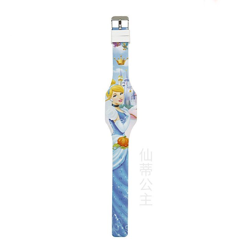 Disney Cartoon digital Luminous Wristwatch Princess Series Electronic Label kids watches girls LED display Complete Calendar