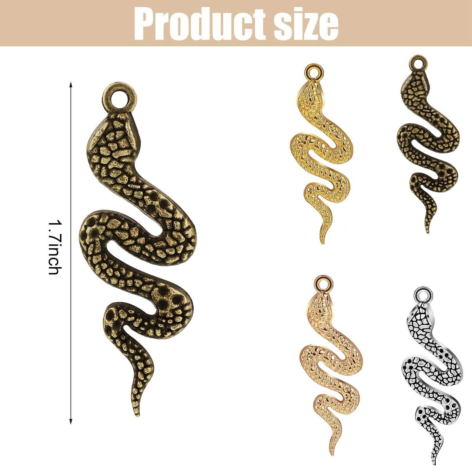 Alloy Snake Charms,Mixed Snake Pendants,S Accessories for Bracelets Necklaces Earrings DIY Jewelry Craft Making Supplies