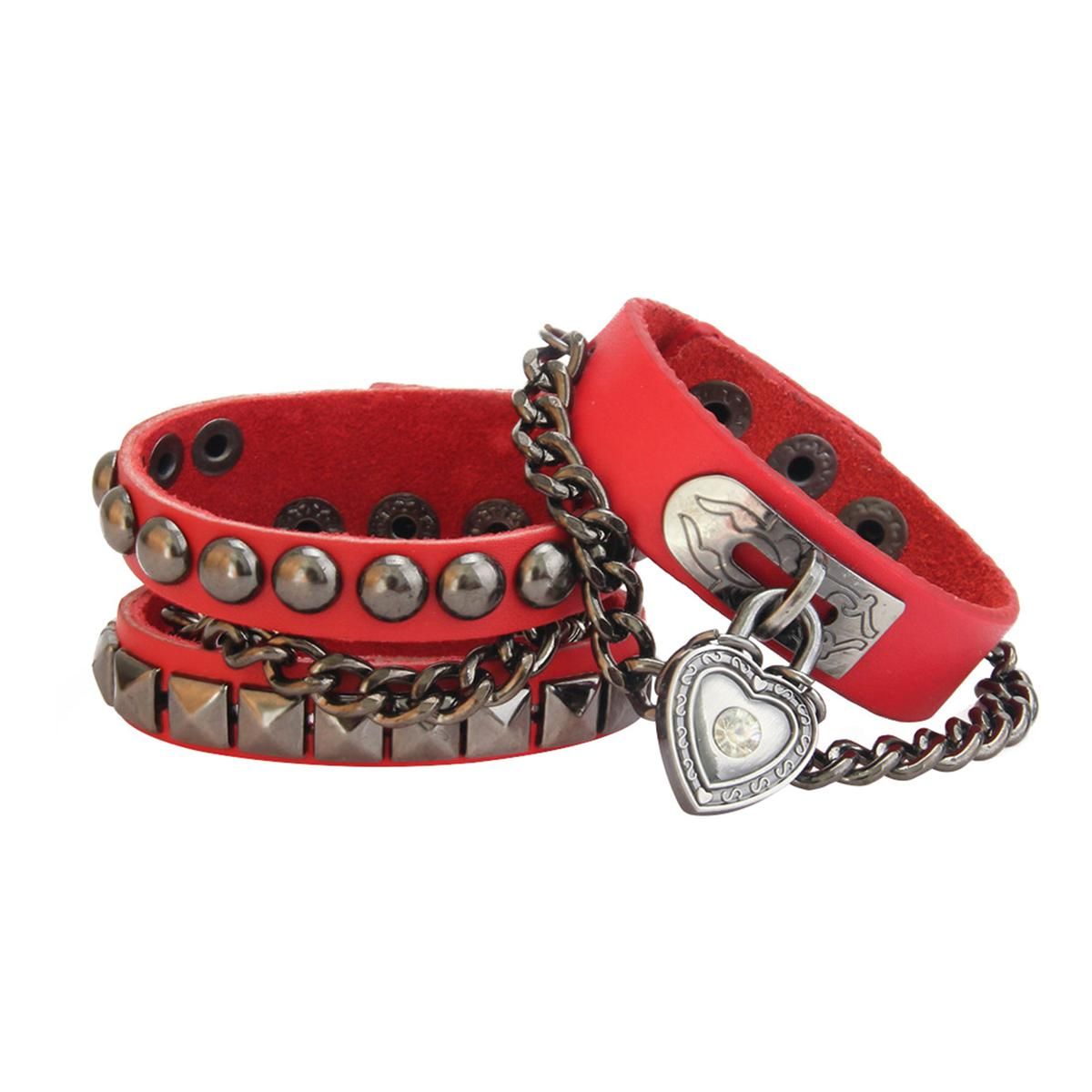 Unisex Bracelet Creative Punk Style Rivet Decor Rock Cuff Bangle