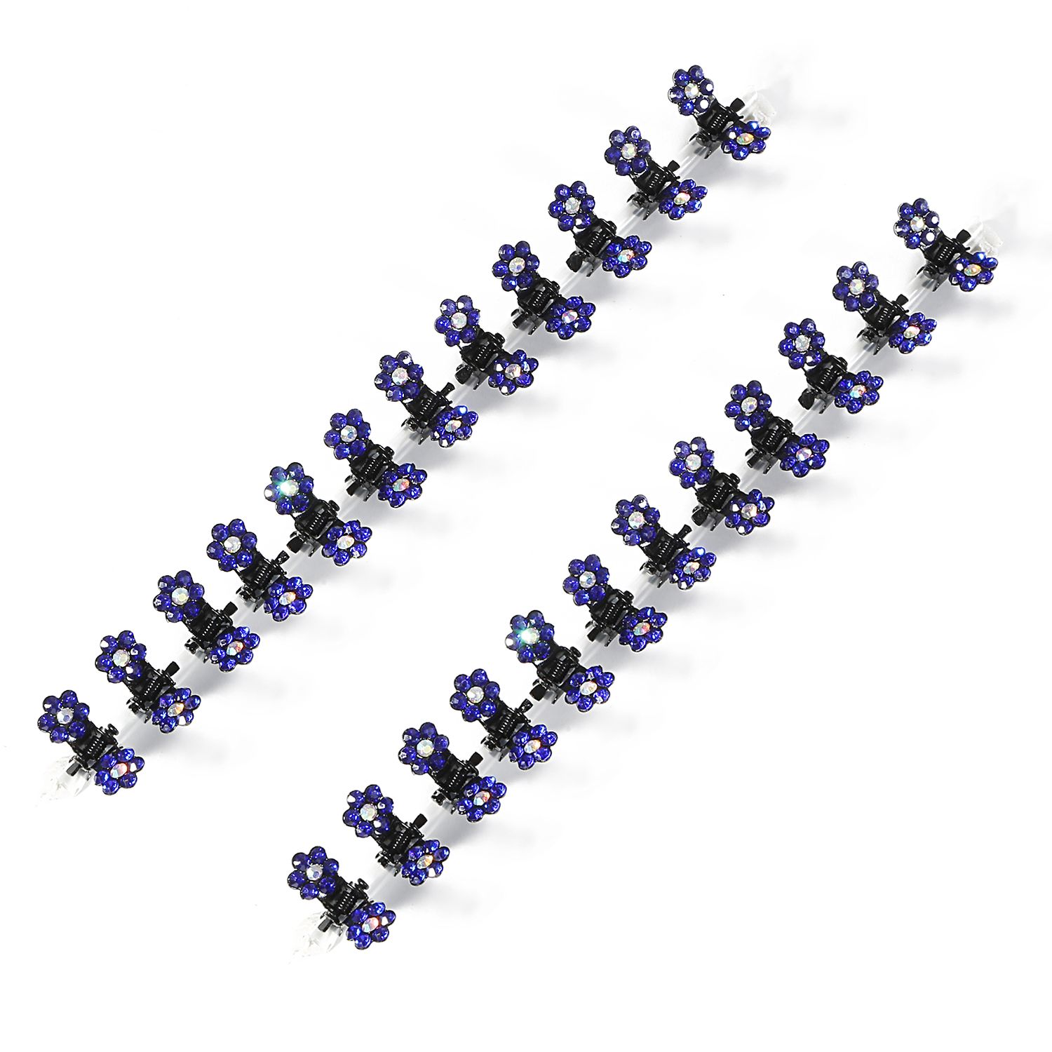 12PCS Girls Small Crystal Flowers Metal Hair Claws Children Mini Rhinestone Hair Clamp Kids Hair Oranment Clips Baby Hairpins