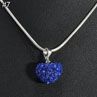 Elegant Rhinestone Inlaid Love Heart Pendant Snake Chain Women Neckle Jewelry