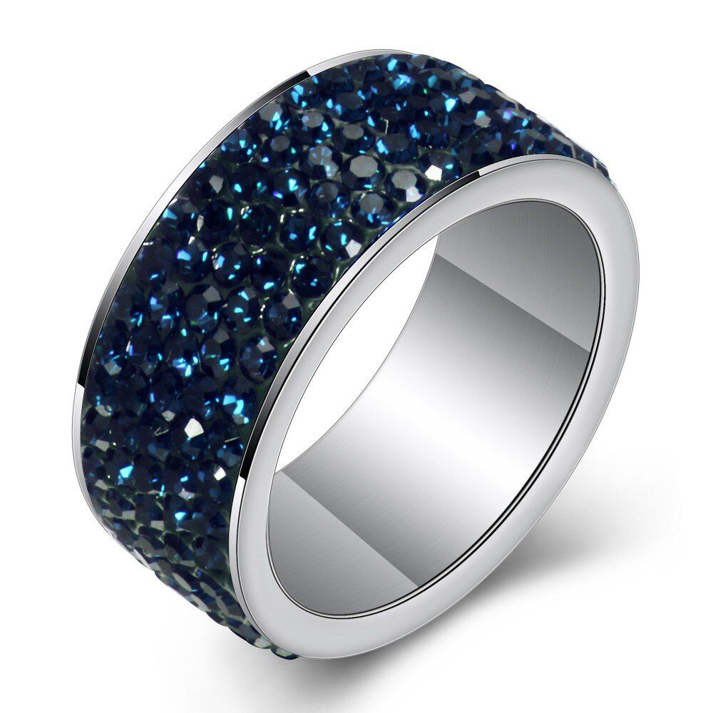 Fashion Jewelry Rings for women CZ zircon Paved Delicate Stainless steel Lady Party Ring Wholesale