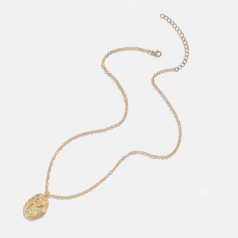 Vedawas Punk Copper Pendant Necklaces For Women 26 Initial Letters Ins Style Gold Color Chain Metal Necklace 2020 Trendy Jewelry