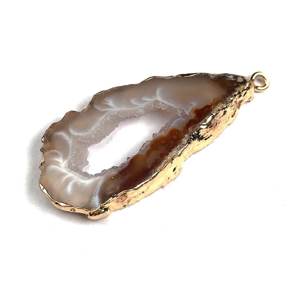Fashion Natural Stone Agates Pendants Quartz Druzy Charms Pendant for Jewelry Making DIY Accessories Fit Necklace