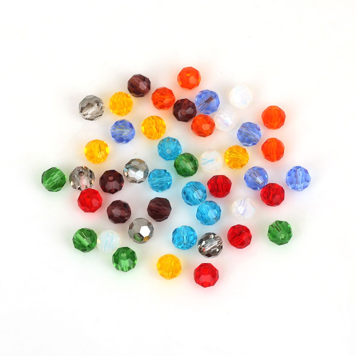 100Pcs 6mm Glass Crystal Round Loose Ball Beads for DIY Jewelry Making