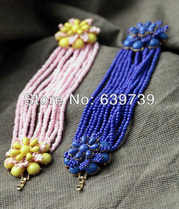 Bulk Price Lovely Yellow Flower Little Resin Bead Bracelet For Woman