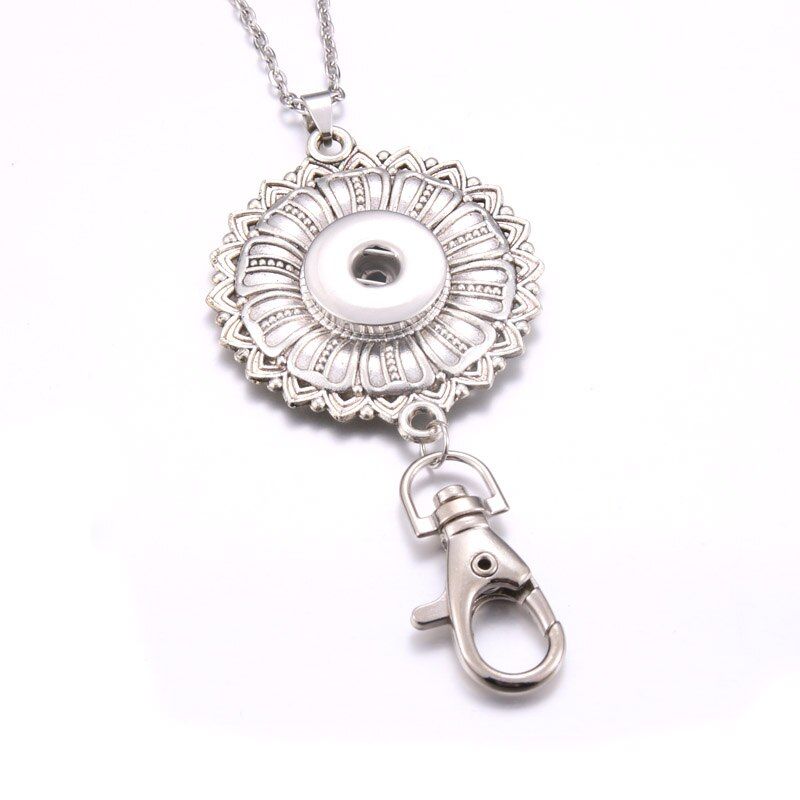 Boom Life 2019 New Snap Jewelry Working ID Holder Lanyard Snap Pendant Necklace Fit 18mm Snap Button Jewelry DIY Snaps Necklace