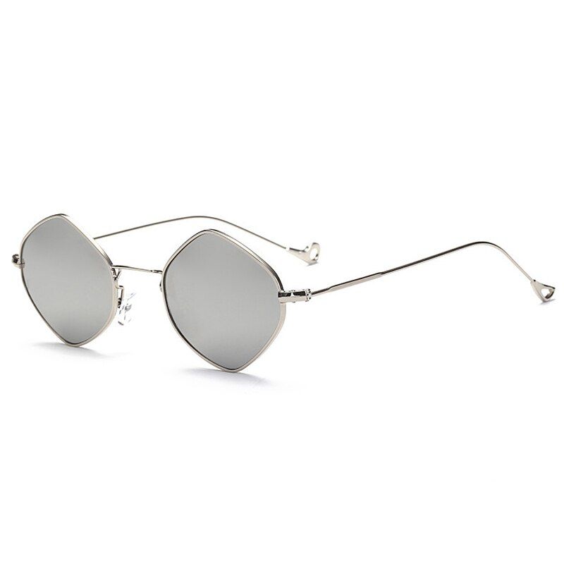 C13ZUCZUG Polygon Clear Square Sunglasses Women Fashion Brand Design Lady Vintage Metal Small Frame Plain Sun Glasses UV400