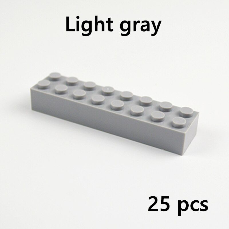 2*8 Dots Thick bricks 25pcs multiple color Educational Creative DIY Bulk Building Blocks Set Compatible All Brands Toys for Kids