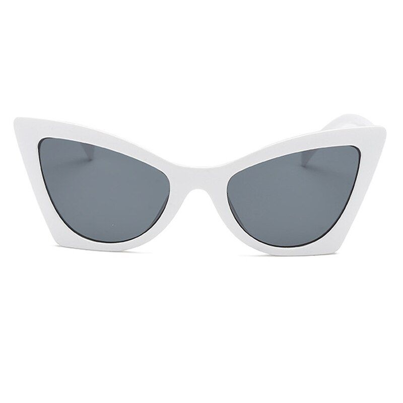 White-GreyALOZ MICC Cat Eye Sunglasses Women 2018 Brand Designer Retro Sun Glasses for Female Red Yellow Black Eyeglasses UV400 Q22