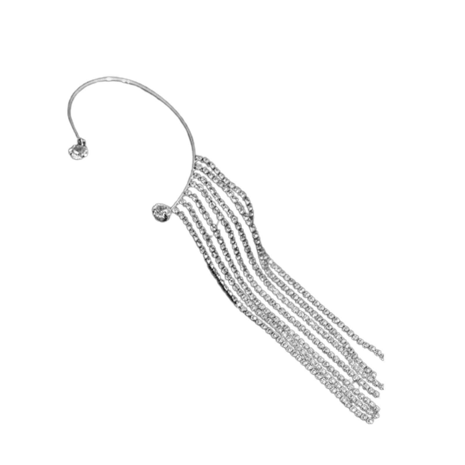 Dangle Earring Shiny C Shape Electroplating Clip Earring