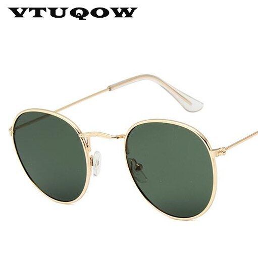 Dark GreenClassic Small Frame Round Sunglasses Women/Men Brand Designer Alloy Mirror Sun Glasses Luxury Vintage Fashion Lady Sunglass 2020
