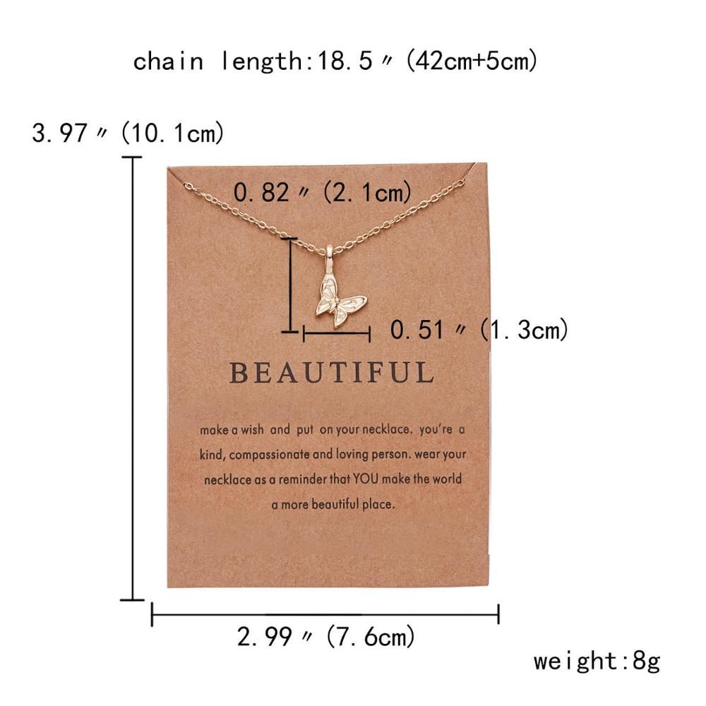New Design Simple Paper Card Feather Pearl Dragonfly Alloy Necklace Women Fashion Charm Clavicle Chain Girlfriend Gift Wholesale