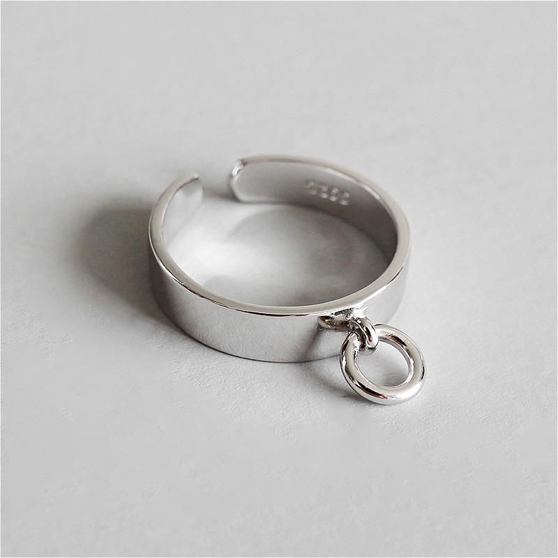 Flyleaf 925 Sterling Silver Rings For Women Glossy Hollow Small Circle Femme Fashion Fine Jewelry Simple Open Ring Ins Style