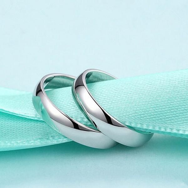 Silver Alloy Couple Finger Ring With Free Gift Box - Bracelet For Women