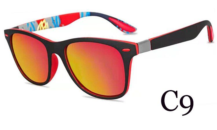C9 Polarized lightLVVKEE Classic Square Polarized Sunglasses Men Women Brand Designer Vintage Driving Sun Glasses Male Goggle UV400 Gafas De Sol