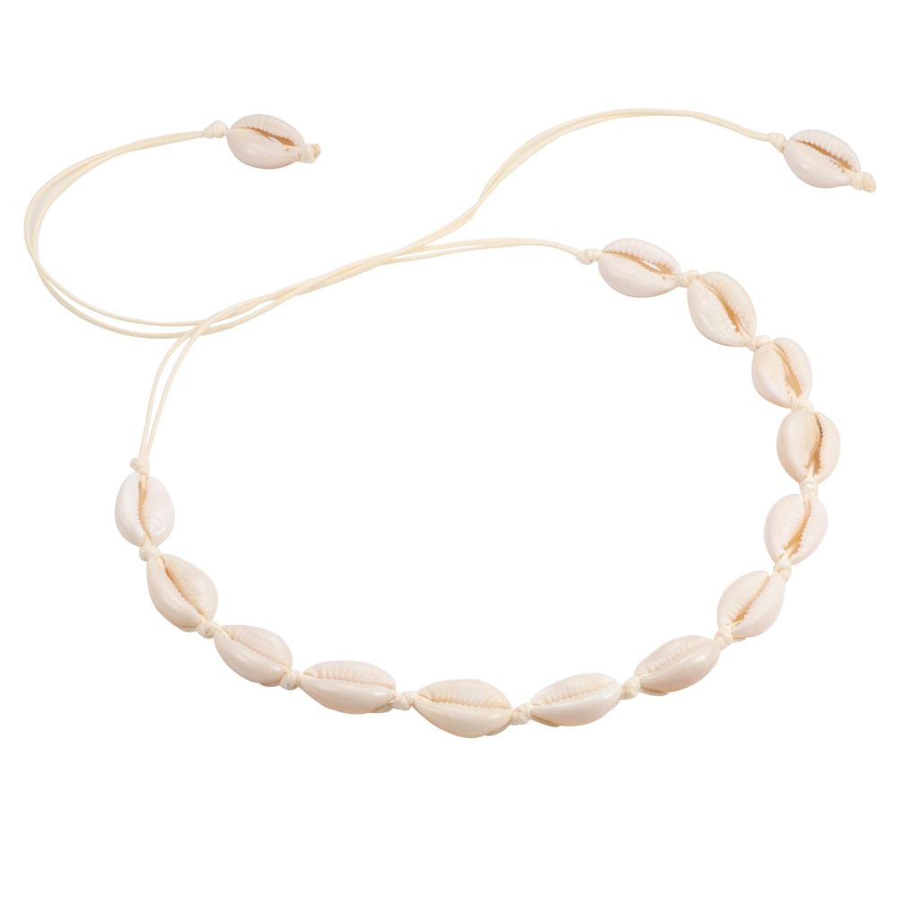 Women Shells Necklaces Bracelets Set Natural Sea Conch Braid Chain Choker Bangles Charms Jewelry Girl Friendship Gifts Handmade