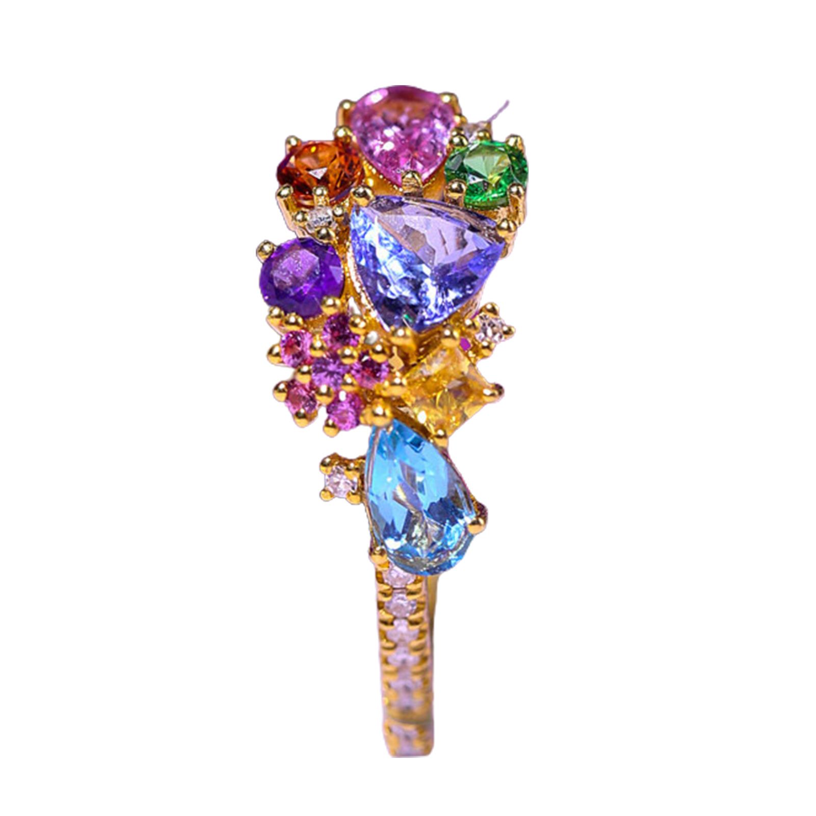 Lady Ring Pendant Vintage Rhinestone Open-ended Fine Workmanship Electroplating Open Ring Necklace Pendant Jewelry for Anniversary