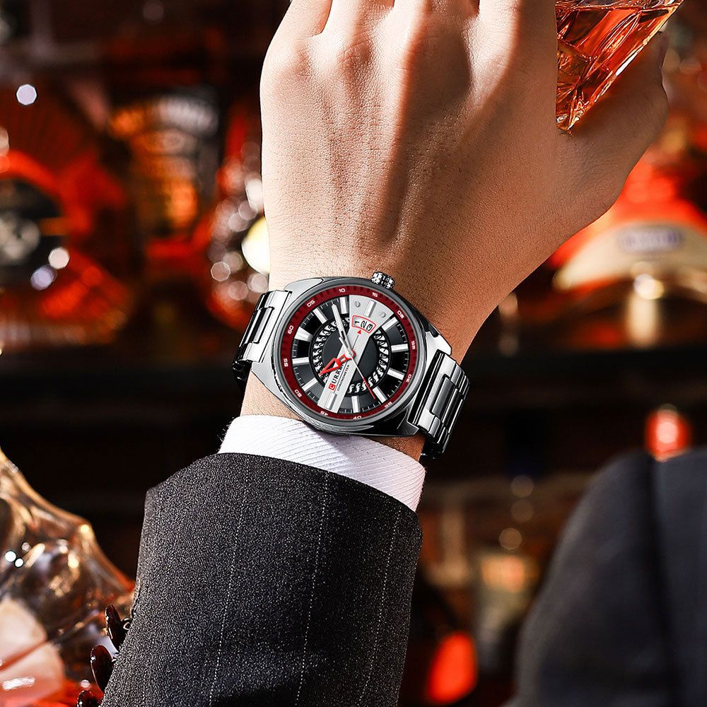 CURREN 8403 Men Watch Stainless Steel Band Luxury Quartz Wristwatches for Male Creative Design Clock with Luminous