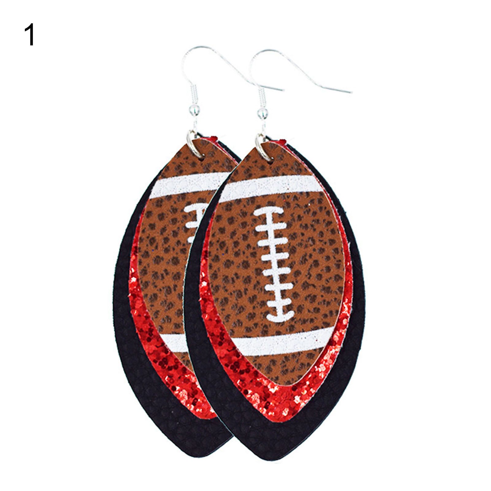 Dangle Earring Antique Faux Leather Football Drop Dangle Earring