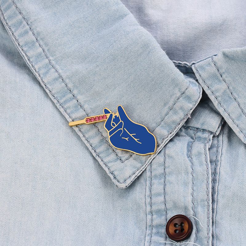 Enamel Metal Blue Brooch Doctors Nurses Gift Crystal Lapel Pins Ladies Jewelry