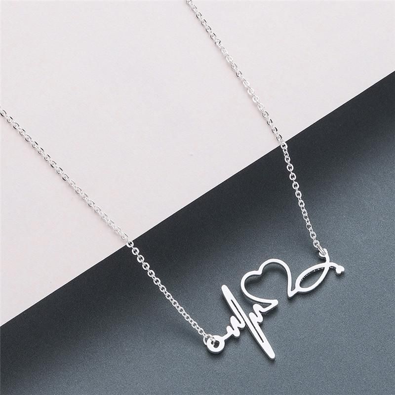 Stainless Steel Stethoscope Heartbeat Necklace Women Love Heart Necklaces & Pendants Medical Nurse Doctor Lover Gifts
