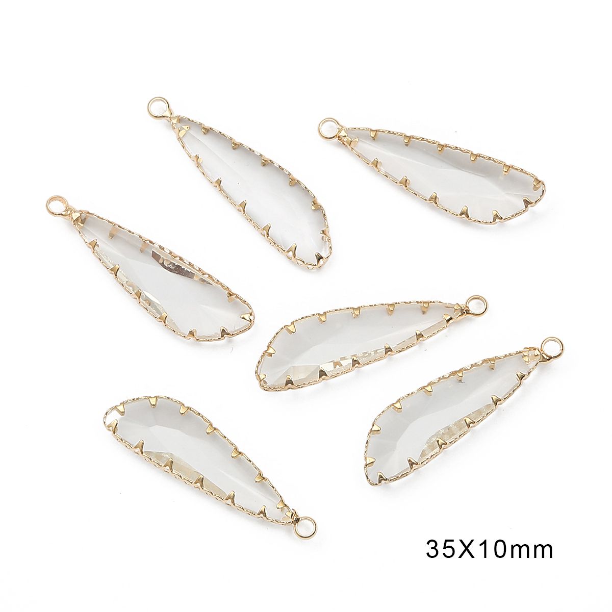 1Pc Copper Shiny Side Crystal Glass Beads Pendant for Necklace Charm Earring Connector Jewellery Finding