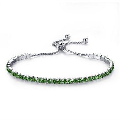 Adjustable Trendy Silver Plated Blue Crystal CZ Eyes Bracelets For Women Wedding fashion Jewelry Charming Bracelet & Bangles