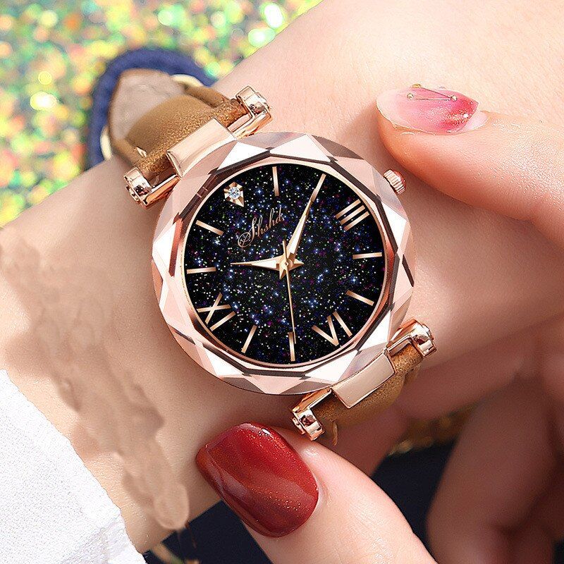 orologio donn Starry Sky Roman Dial Ladies Watch Matte Leather Strap Watch Female Watch Fashion Wild Woman Watch reloj mujer
